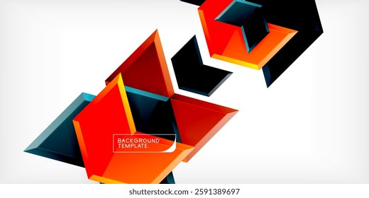 Vector 3d arrow techno design template
