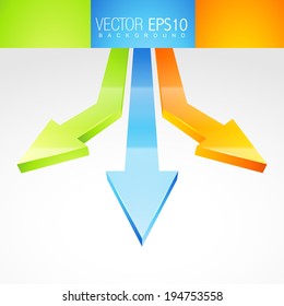 vector 3d arrows  illustration in background