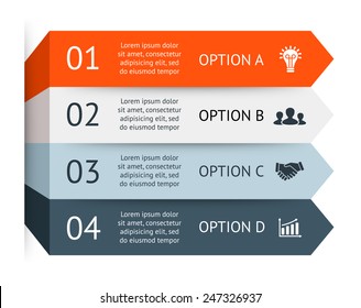 Vector 3d Arrows Infographic. Template For Diagram, Graph, Presentation And Chart. Business Concept With 4 Options, Parts, Steps Or Processes. Abstract Background.