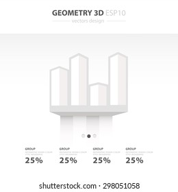 Vector 3d arrows infographic. Template for diagram, graph, presentation and chart. Business concept white color