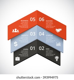 Vector 3d up arrows infographic. Template for diagram, graph, presentation and chart. Business startup concept with 4, 8 options, parts, steps or processes. Infographics background. Data visualization