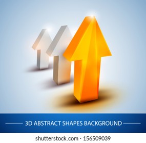 Vector 3d arrows. Leader illustration. First place.  Business collaboration