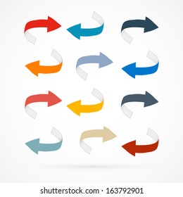 Vector 3d Arrows Set Isolated on White Background 