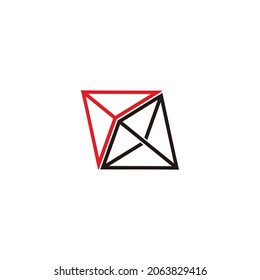 vector of 3d arrows triangle line geometric logo