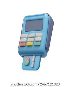 Vector 3D ATMs and card readers. It includes e-commerce icons: ATM for cashless payments, credit card on a white background for the design of the outlet.