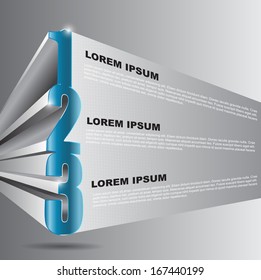 Vector 3D background with 1 2 3 steps and place for text content. Can be used for brochure, poster, flyer and other printed.