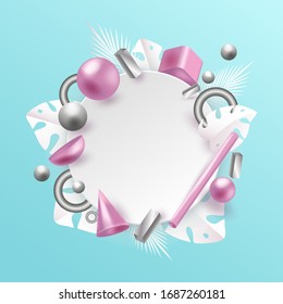 Vector 3d background with bright colors and minimalistic shapes.