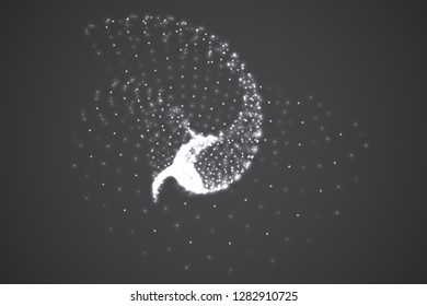 vector 3d background. wave of points. geometric dance