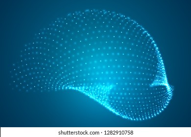 vector 3d background. wave of points. geometric dance