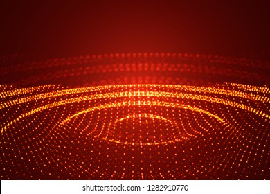 vector 3d background. wave of points. geometric dance