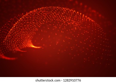 vector 3d background. wave of points. geometric dance