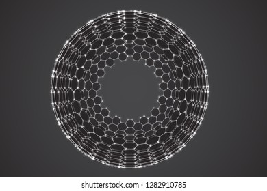 vector 3d background. wave of points. geometric dance. hexagonal futuristic mesh