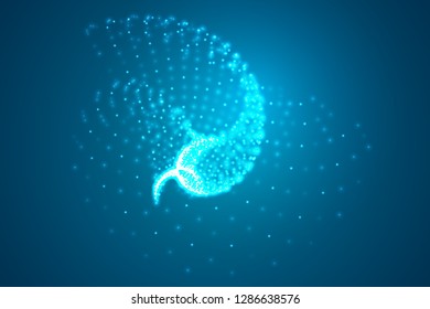 vector 3d background. wave of points. geometric dance