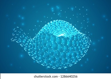 vector 3d background. wave of points. geometric dance