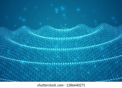 vector 3d background. wave of points. geometric dance