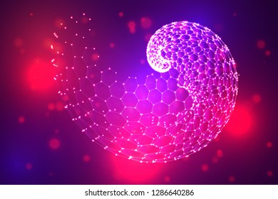 vector 3d background. wave of points. geometric dance