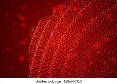 vector 3d background. wave of points. geometric dance