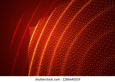 vector 3d background. wave of points. geometric dance