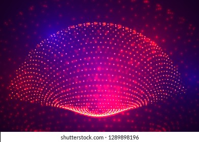 vector 3d background. wave of points. geometric dance