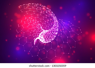 vector 3d background. wave of points. geometric dance