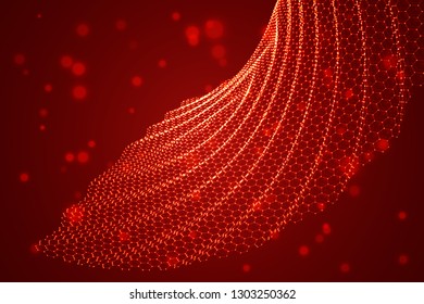 vector 3d background. wave of points. geometric dance