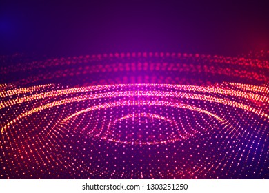 vector 3d background. wave of points. geometric dance