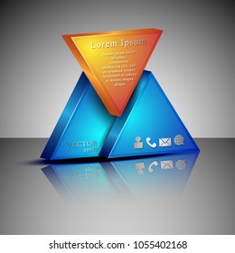 The vector 3d banner with different symbols