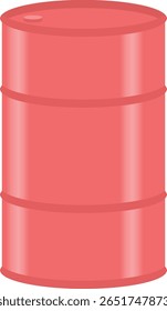 Barris 3d vetoriais. Barril de esmalte de metal brilhante simples de aço vermelho e preto com óleo, conjunto de gasolina. Combustível, Conjunto De Ícones De Barril De Gasolina Isolado. Modelo de design de embalagem para maquete. Vista frontal