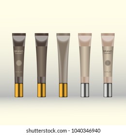 Vector 3D beauty cosmetic product mock up. Isolated realistic bottles for advertising branding. Cosmetic packaging design template