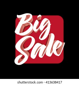 Diseño Vector 3d Big Sale. Los elementos se clasifican por separado en el archivo vectorial. Fácil de editar. Modo de color CMYK. Imprimir listo.