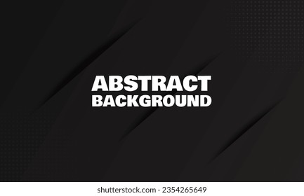 Vector 3D black abstract background for banner, presentation with halftone effect.