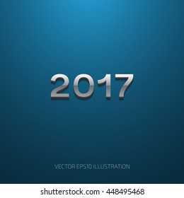 Vector 3d black glossy metal 2017 poster, calendar cover