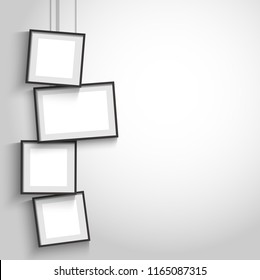 Vector 3d blank black hanging frames