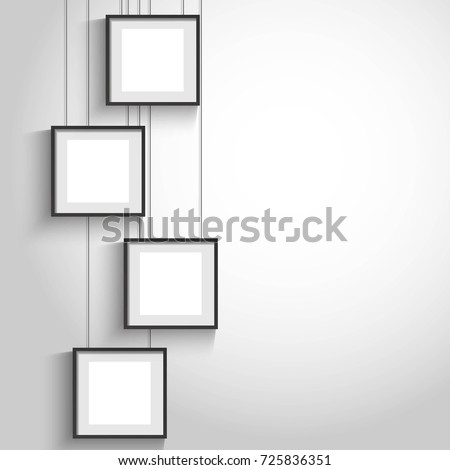 Vector 3d blank black hanging frames