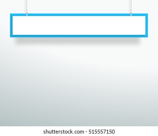 Vector 3d Blank Blue 1 Line Title Banner Hanging Design