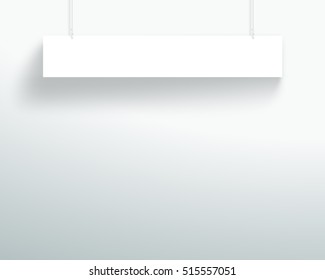 Vector 3d Blank White 1 Line Title Banner Hanging Design