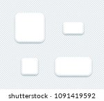 Vector 3d Blank White Paper Layered Square Shapes Set