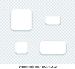 Vector 3d Blank White Paper Layered Square Shapes Set