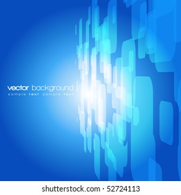 Vector 3D blue on the orange background with text