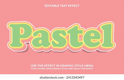 Vector 3D Bold Pastel Text Effect