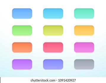 Vector 3d Box Colorful Cut Out Banner Elements Set of 12
