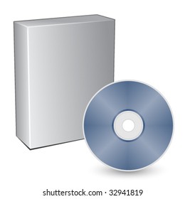 vector 3d box with compact disc