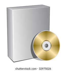 vector 3d box with compact disc