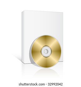vector 3d box with compact disc