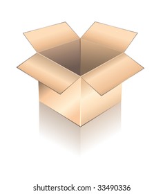 VECTOR 3D Box with reflection, Shadow and space for text or image