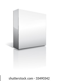 VECTOR 3D Box with reflection, Shadow and space for text or image