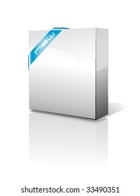 VECTOR 3D Box with reflection, Shadow and space for text or image