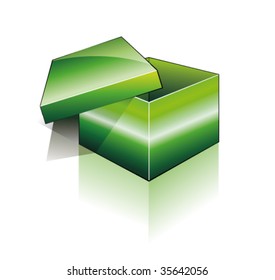 VECTOR 3D Box with reflection, Shadow and space for text or image