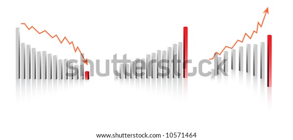 vector 3d business profit loss graph stock vector royalty profit loss graph