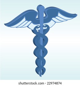 Vector 3d of a caduceus symbol